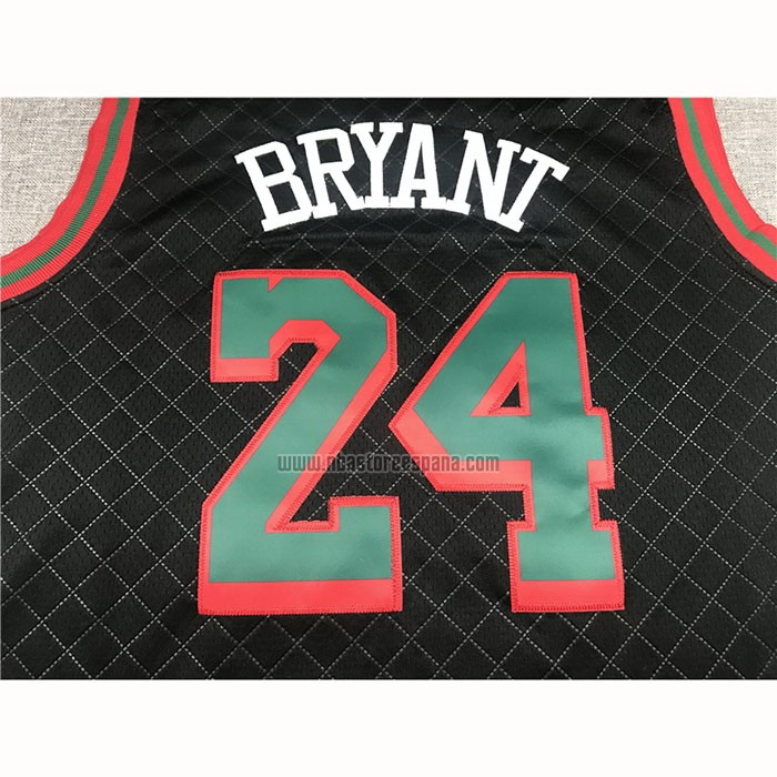 Camiseta Los Angeles Lakers Kobe Bryant NO 24 Mitchell & Ness 2007-08 Negro